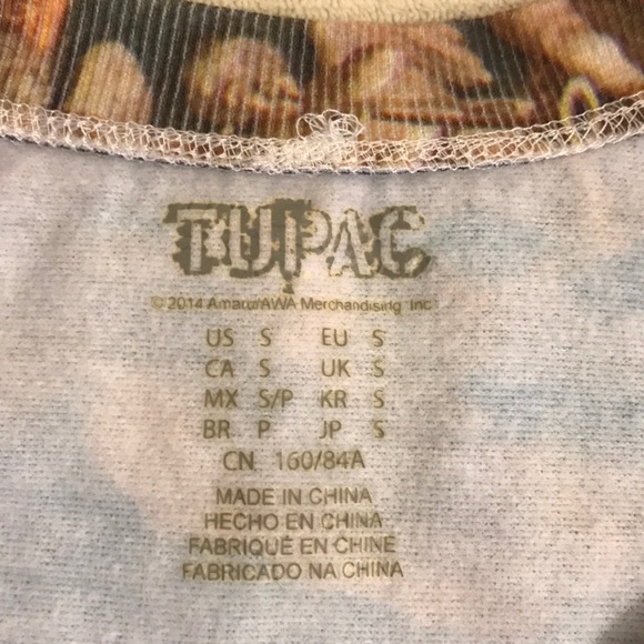 TUPAC Amaru/AWA Womens Crewneck Graphic Top - Picture 3 of 8